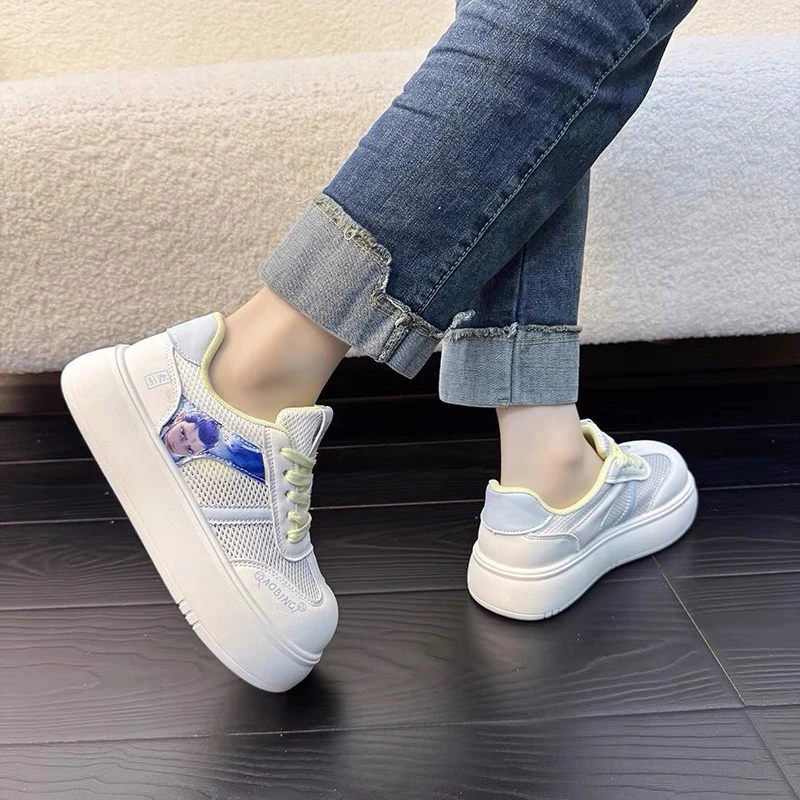 运动休闲鞋透气增高运动休闲板鞋小白鞋欧若智性风