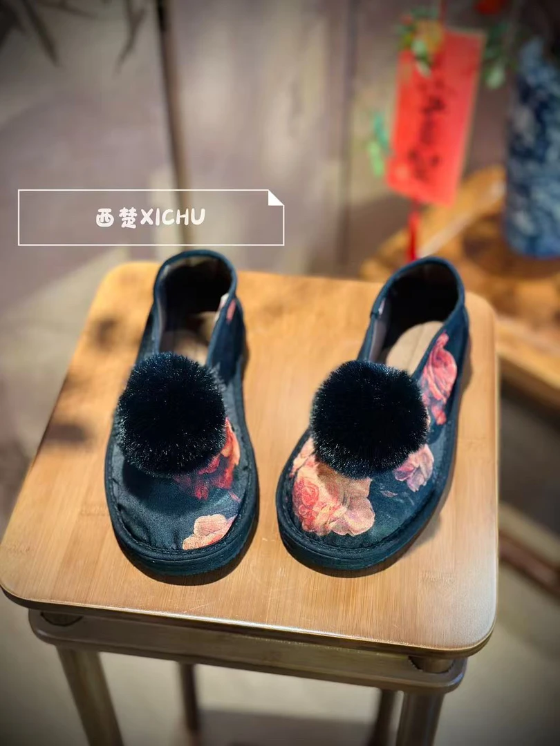 西楚暮色玫瑰——手工千层底布鞋