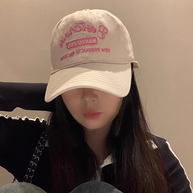 高品质美式软顶刺绣棒球帽女春夏宽帽加大加深檐百搭显脸小鸭舌帽