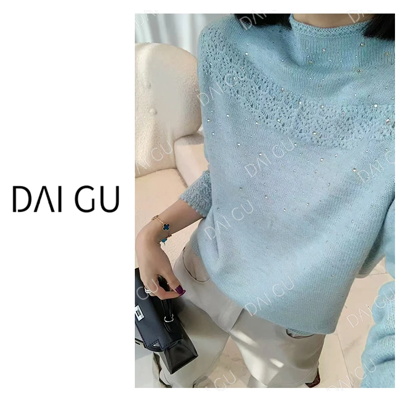 【浮纹】秋冬新款长袖羊毛衫上衣宽松女装保暖显瘦毛衣打底B3586