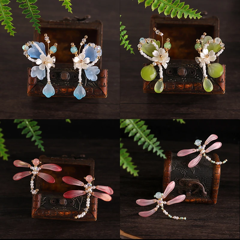 新中式古风儿童公主小发钗超仙可爱蝴蝶蜻蜓钗子高颜值儿童配饰女