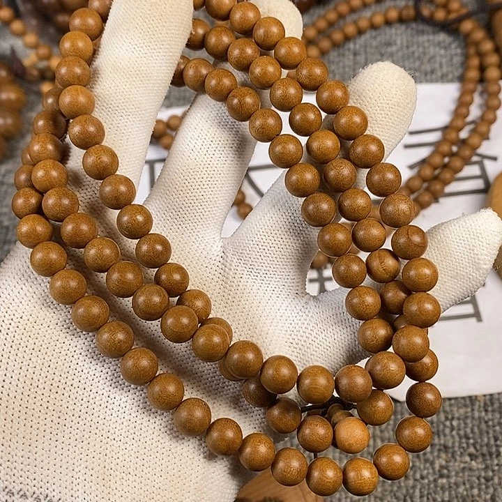 檀香木手串/手链老山檀香老料0.8/108圆珠微瑕疵