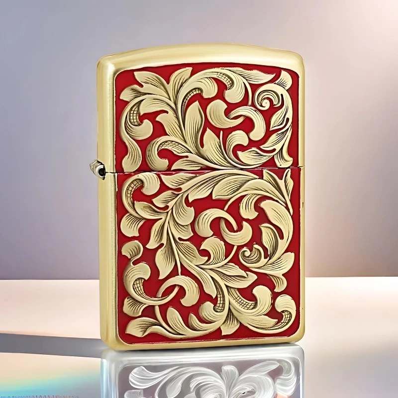 ZIPPO清风老师-芳华待灼黄铜盔甲唐草原装正品男士DY9912TQ【林子1