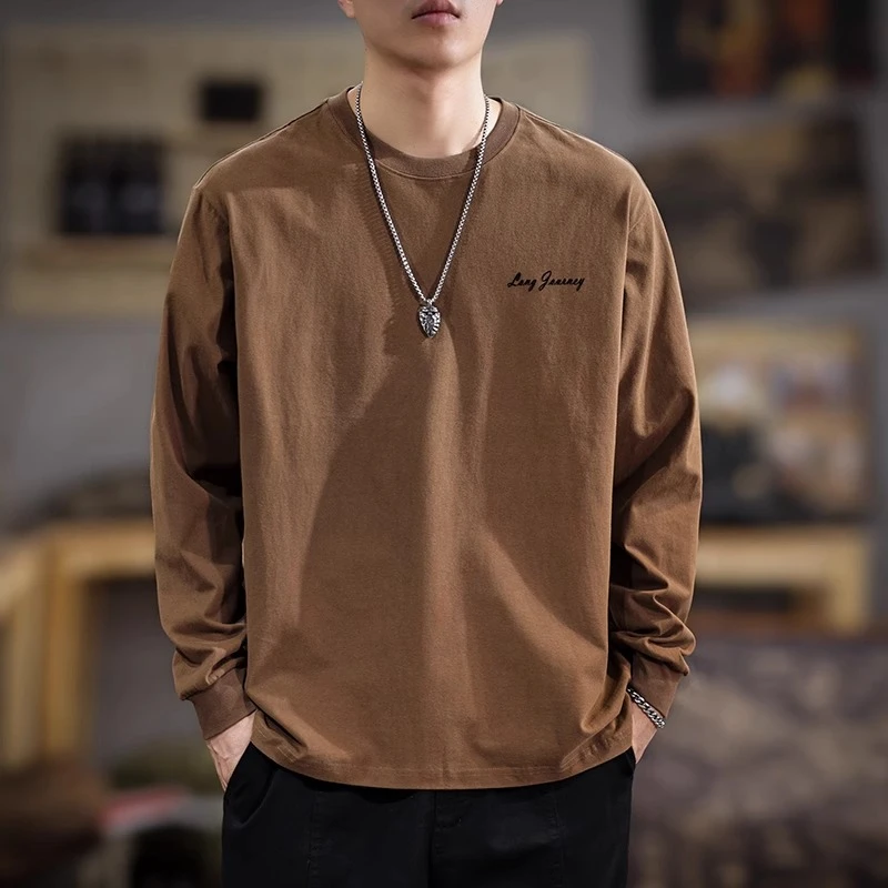 MR.MUDI/穆迪先生春季新款美式复古重磅休闲男士长袖大码纯棉卫衣