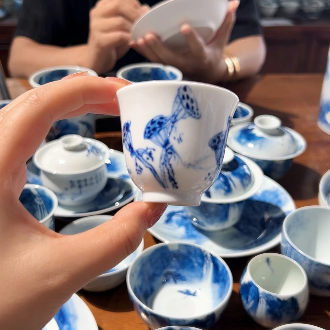 杯青花手绘主人杯