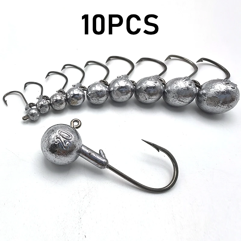 10只装1g2g3.5g5g7g10g14g足克原色打扁4倍加强路亚铅头钩尖锋利