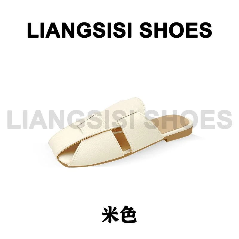 梁思思SHOES新款舒适百搭平底一脚蹬包头拖-828