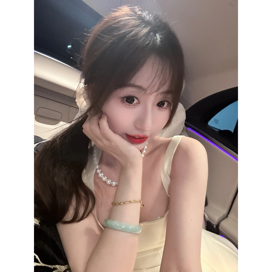 GA盈瓷高定新中式无袖吊带气质白色连衣裙新款女 24FW0706