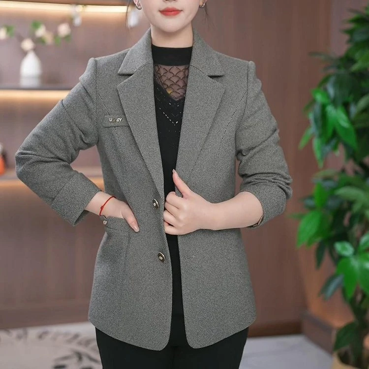 2025春秋新款气质时尚妈妈西装外套百搭修身显瘦上衣女士
