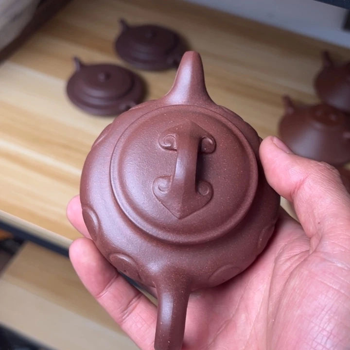 紫砂茶壶特练紫泥仿古如意200cc