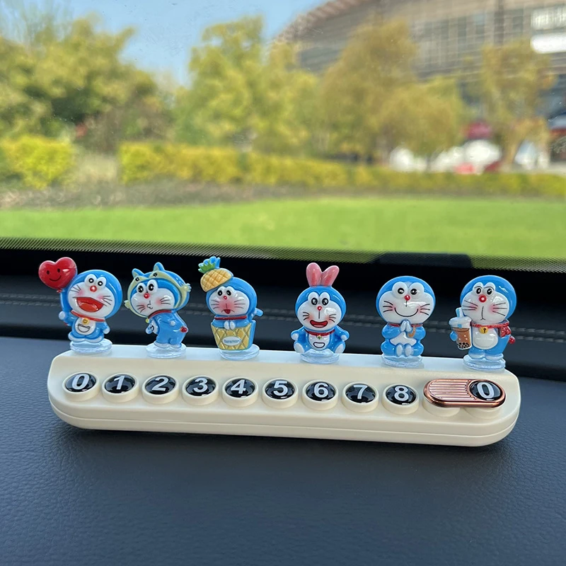 哆啦A梦临时停车号码牌可爱创意个性挪车电话牌香薰车内饰品摆件