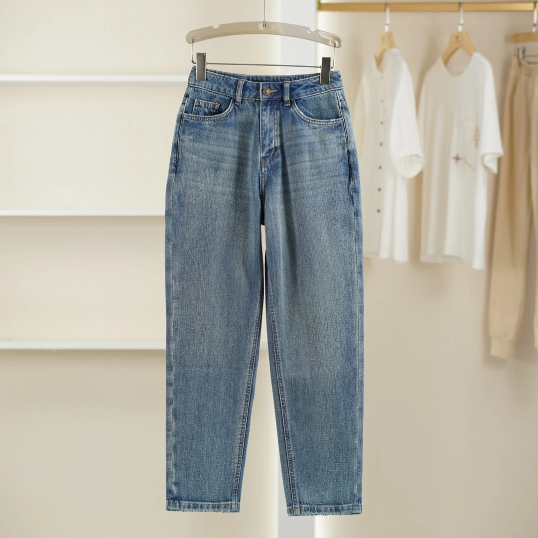 麦迪尚品【伊FL】5042754春季简约休闲百搭牛仔哈伦长裤品牌女装