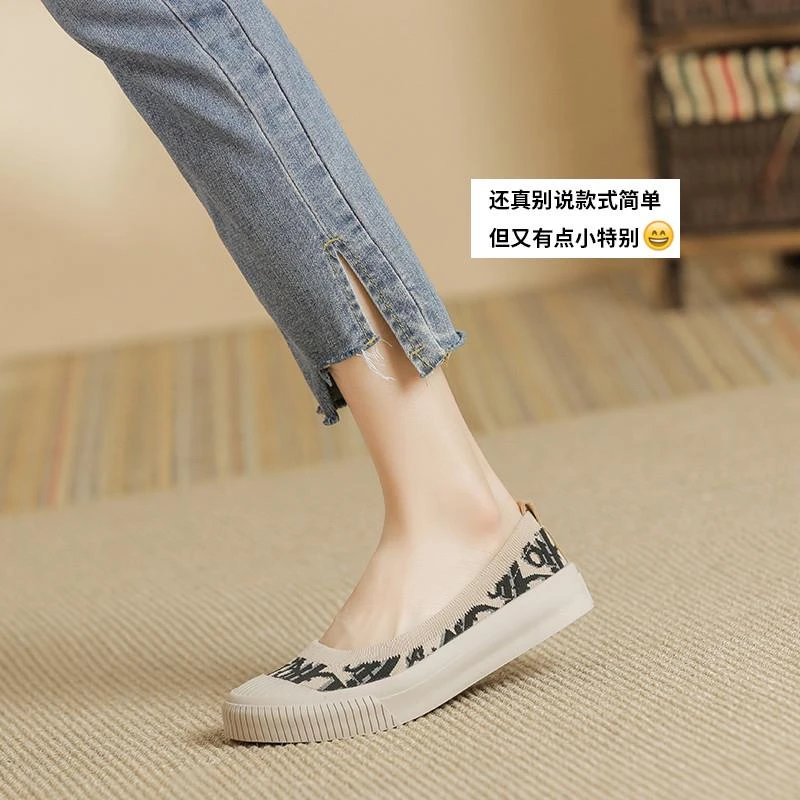 软到不想脱平底单鞋~王妃鞋女2025夏季款渔夫鞋一脚蹬飞织乐福鞋