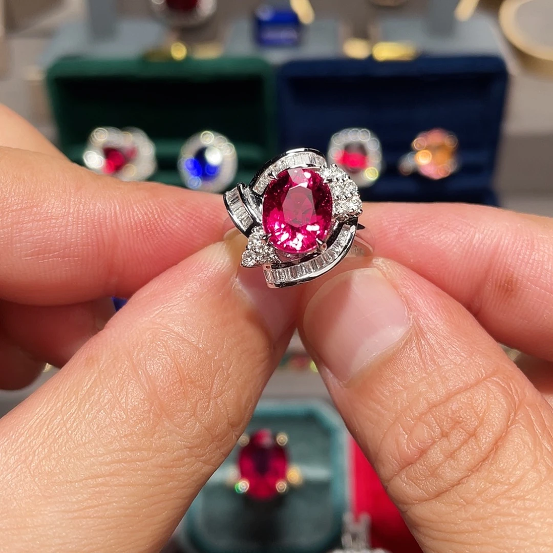 戒指碧玺18K金镶嵌3.92ct