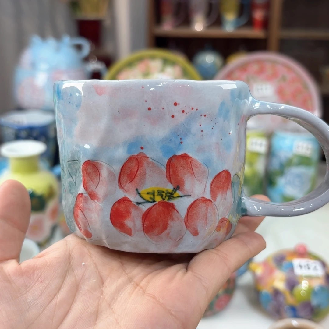 景德镇手绘高温釉下彩陶瓷茶具