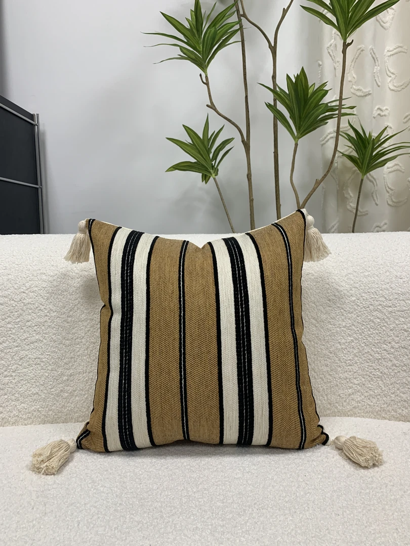 侘寂风棉麻抱枕中古风民宿可拆洗枕套靠枕中式风护腰沙发靠背垫