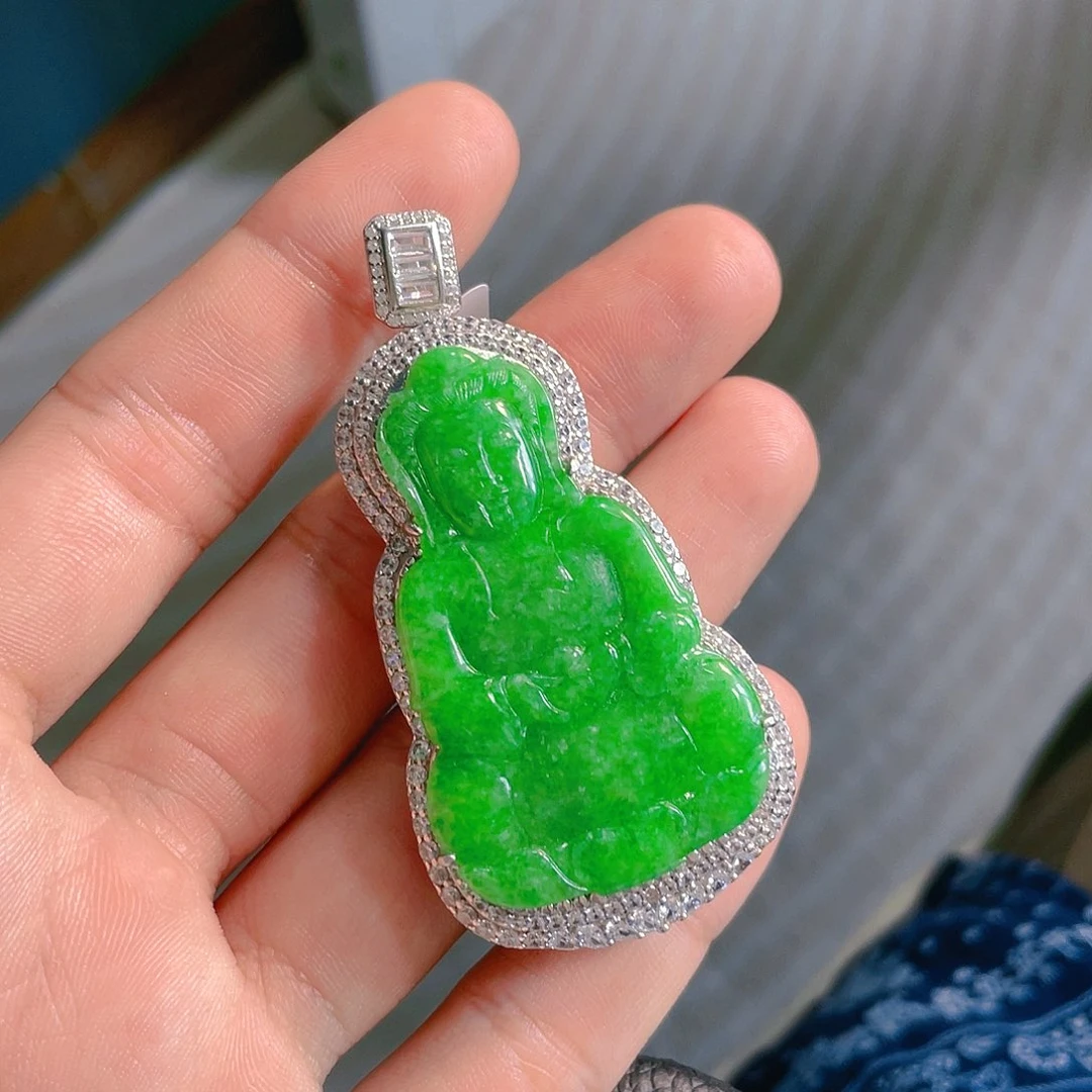 【闪购商品】翡翠银S925镶嵌吊坠(不含链)