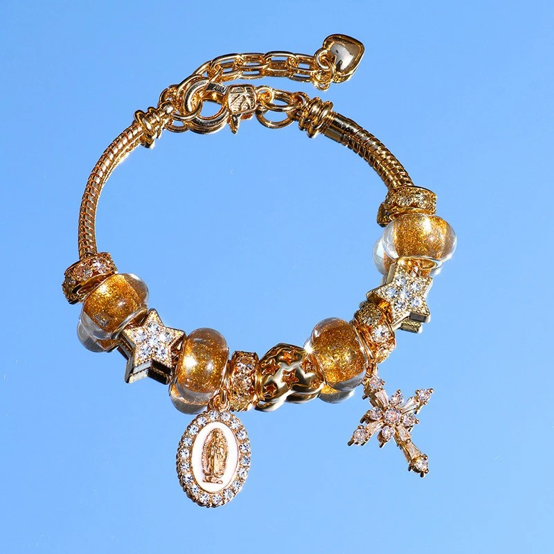 合金亚克力手链 潘家十字架基督教风格手链女ins哈利波特吊坠手链