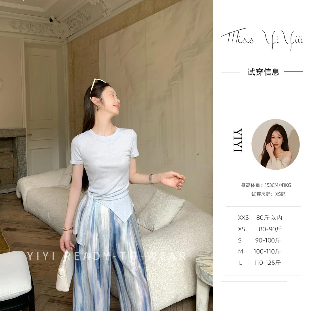 【海盐夏日上衣】<YiYiii>夏季小个子防晒短袖气质显瘦上衣时尚T恤