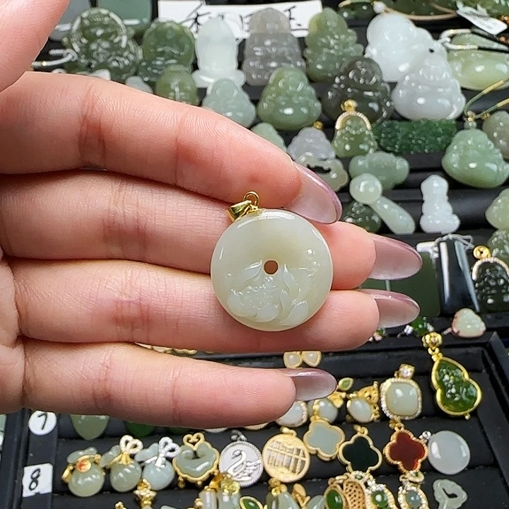 和田玉银S925镶嵌颈饰