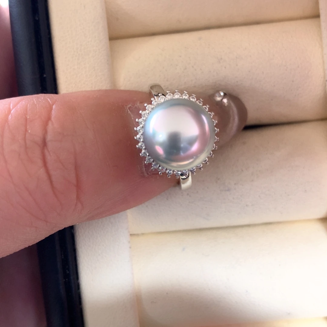 海水珍珠戒指银S925镶嵌