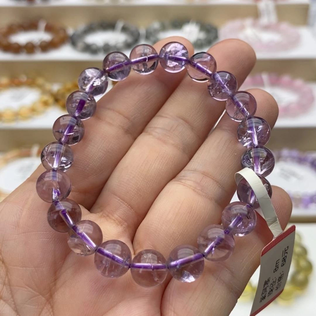 水晶手链未镶嵌巴西紫阿塞9m