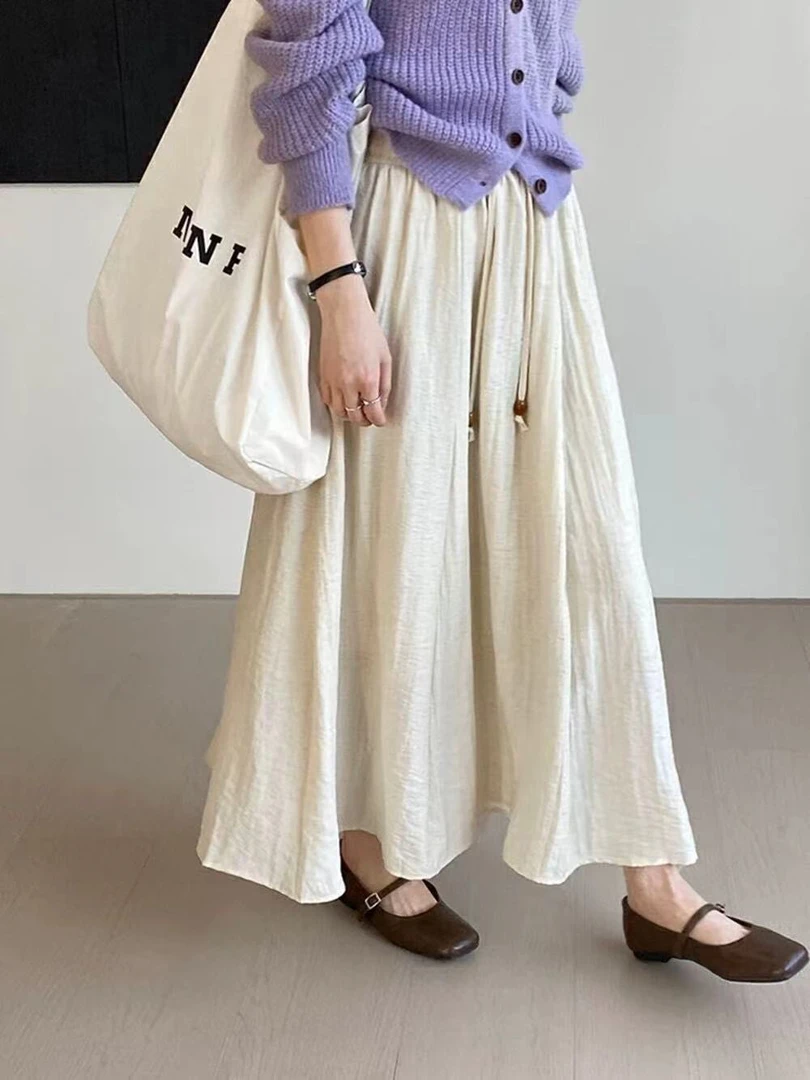 8000号6010#纯色休闲半弹力显瘦裤裙（无口袋无里衬）（配腰带）（预）