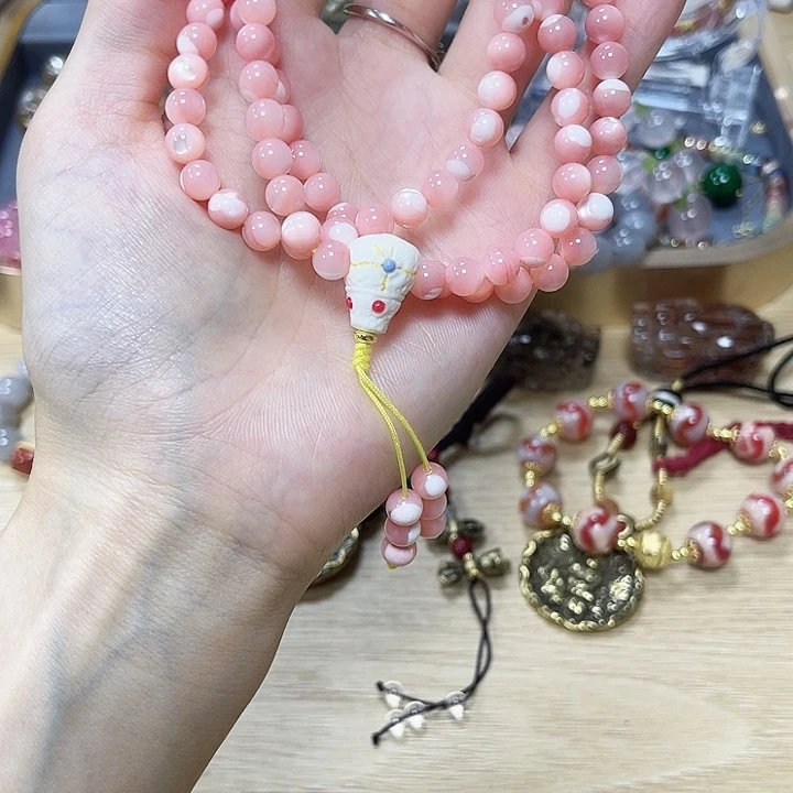 石英石纯铜小粉108颗diy