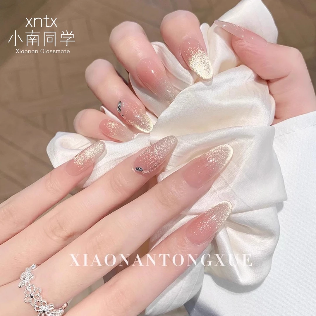 小南同学·【鎏金岁月】原创设计|美甲手工穿戴甲猫眼渐变假指甲贴片