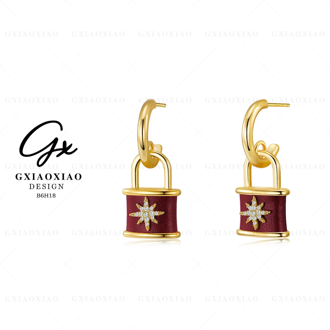 G XIAOXIAO 镀K金 时尚气质百搭简约八芒星耳环 B6H18