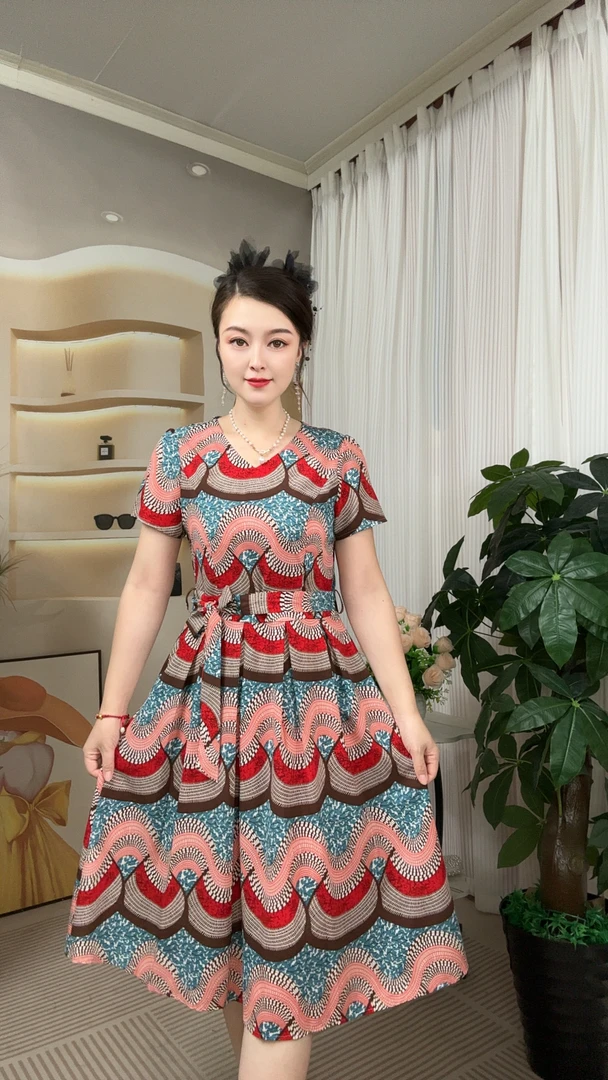 新款夏季气质显瘦轻奢连衣裙单层侧拉链#A019