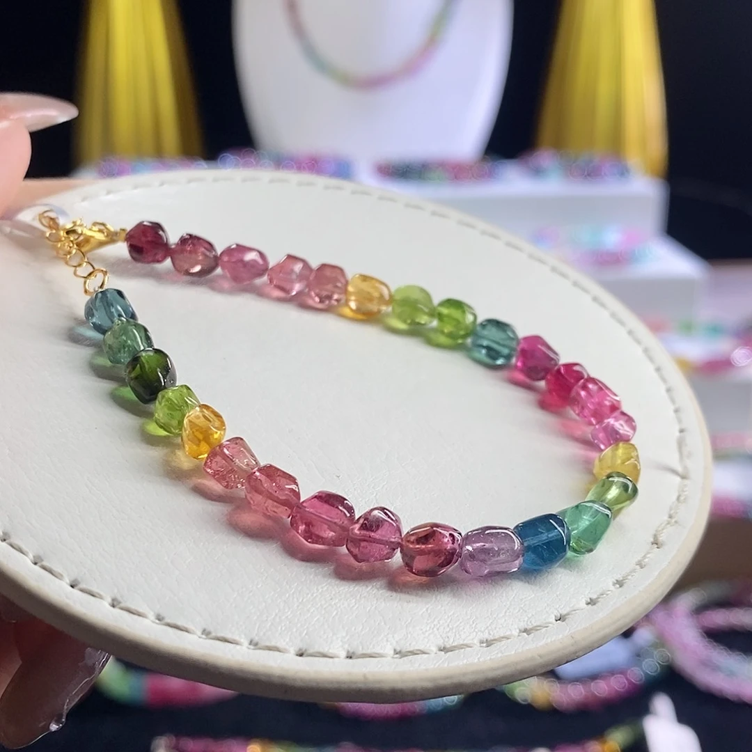 未镶嵌手链碧玺色标原石