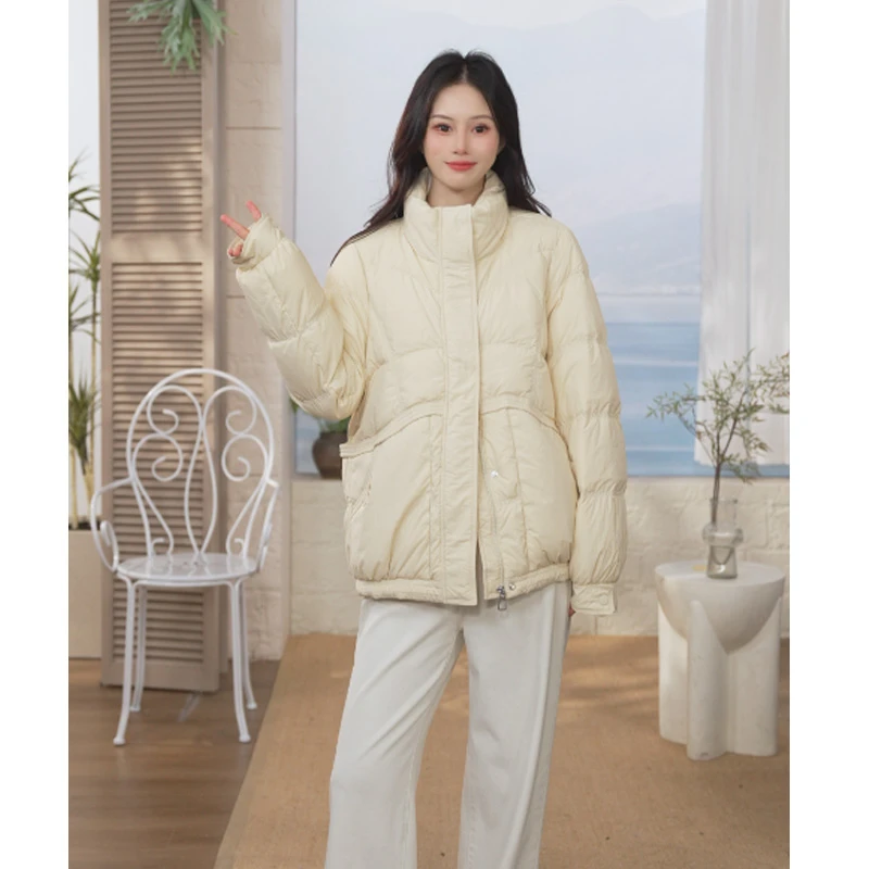 【羽绒服穿搭】茵曼25冬季90鸭绒轻薄羽绒服圆领百搭保暖短款外套