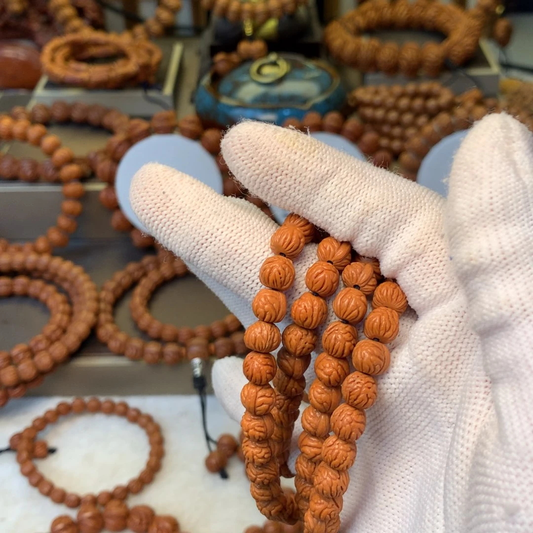 珊***手串桃核秦岭龙纹