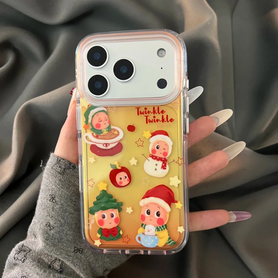 圣诞兔子黄橙色星星人适用苹果17promax手机壳iphone16pro新款15