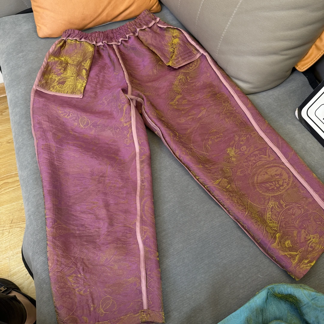 6781设计师原创定制琉璃浮光锦新中式女神国风夏季轻奢裤百搭休闲