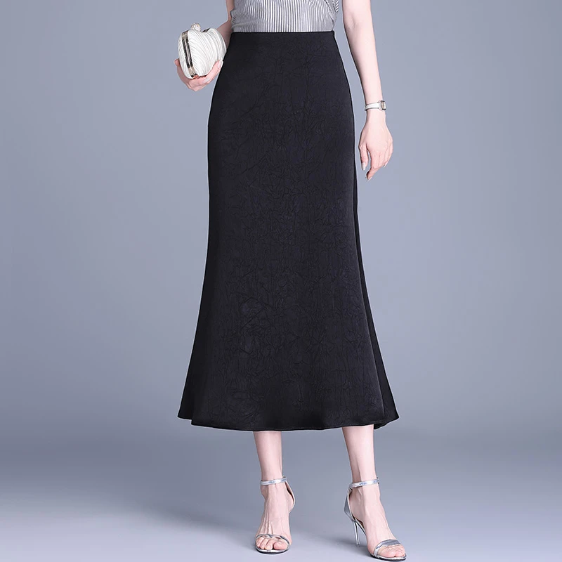 鱼尾裙半身裙女春季2025高腰显瘦高级感中长款包臀裙垂感