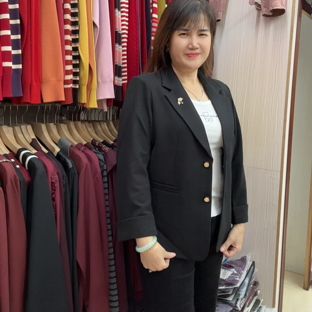 2025秋季洋气时尚黑色气质小西装百搭大气805