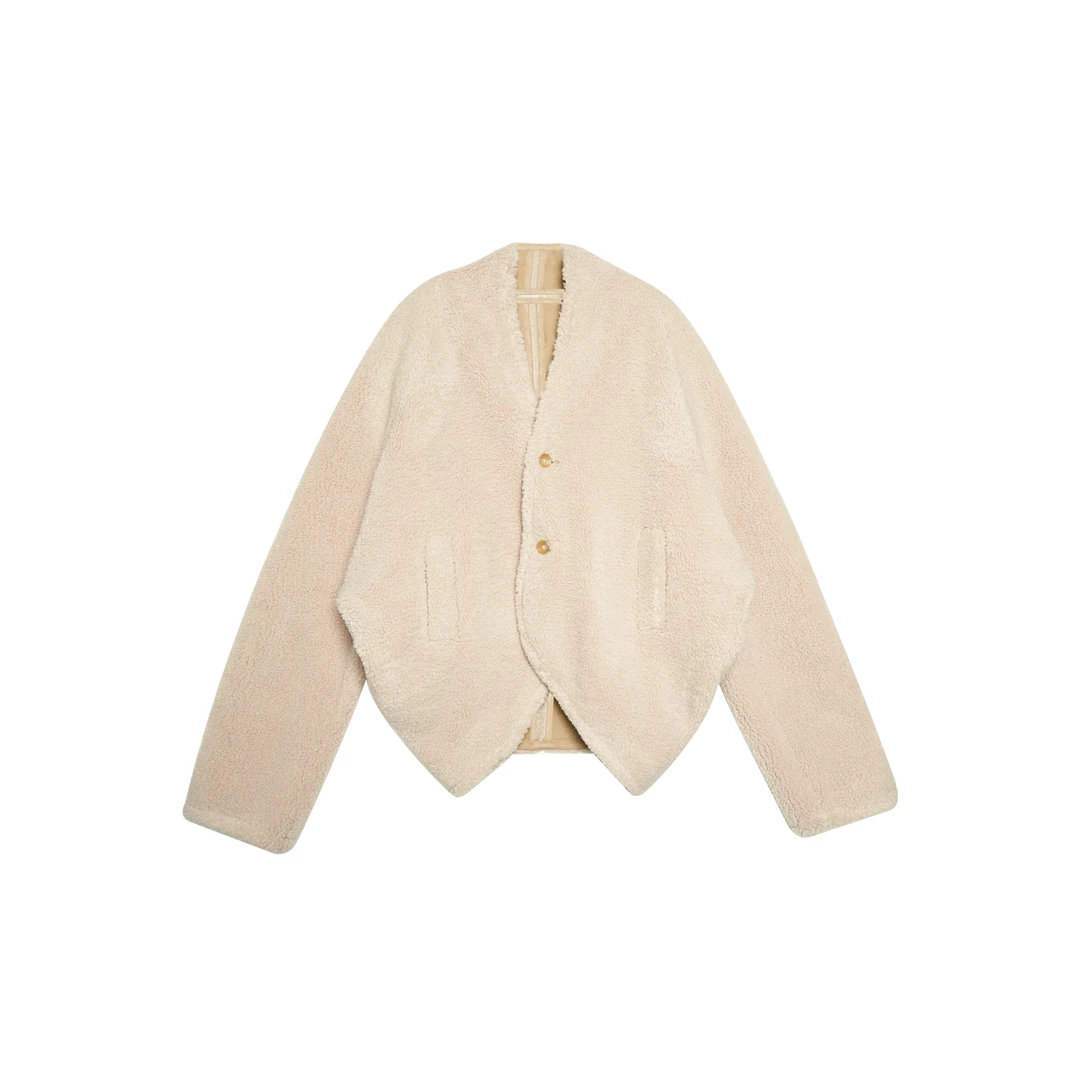 茧型皮毛一体外套