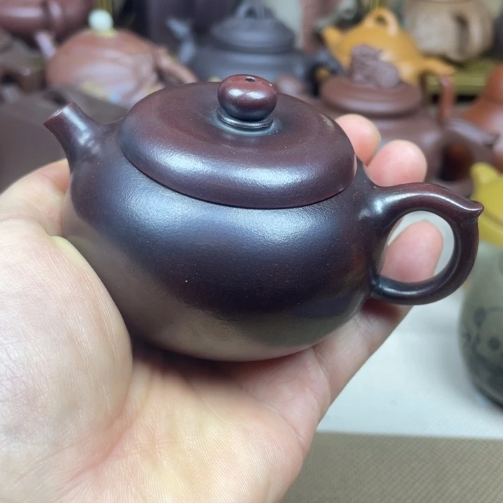 紫砂茶壶紫砂壶铁血红砂小苹果100cc
