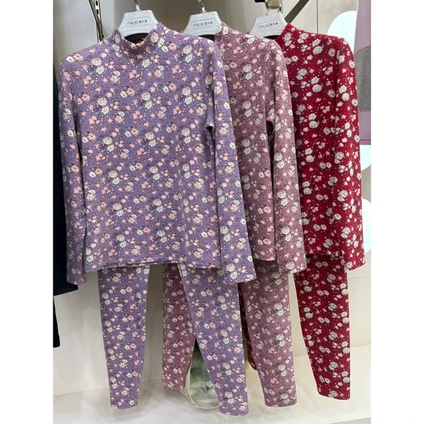 【岳姐姐】妈妈印花发热保暖单件内穿打底秋衣秋裤671-1/671-2