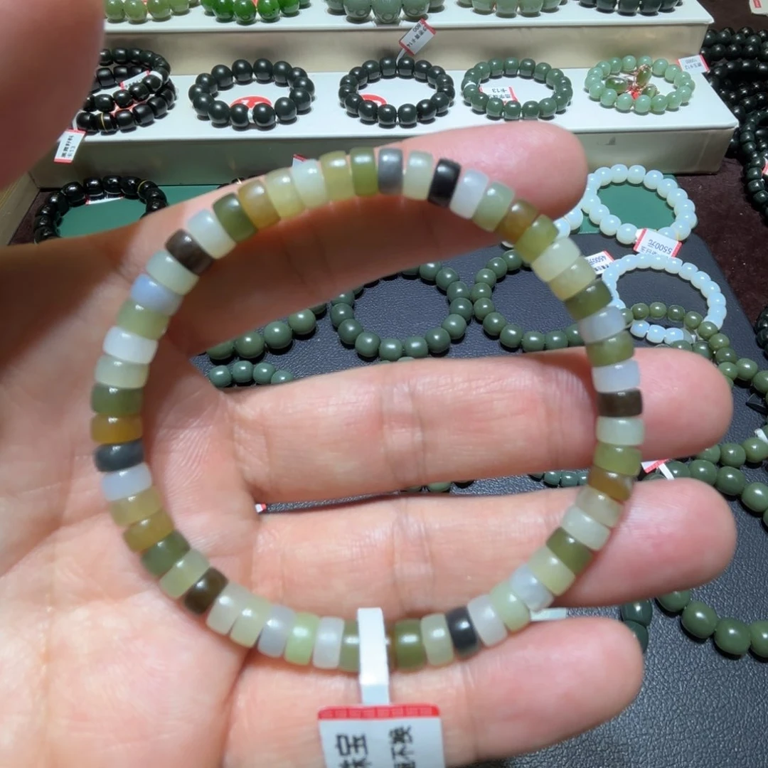 和田玉手链未镶嵌雪