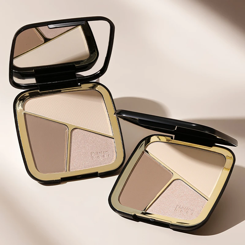 幻影小熊三色塑颜修容盘高光一体提亮珠哑光鼻影阴影面部