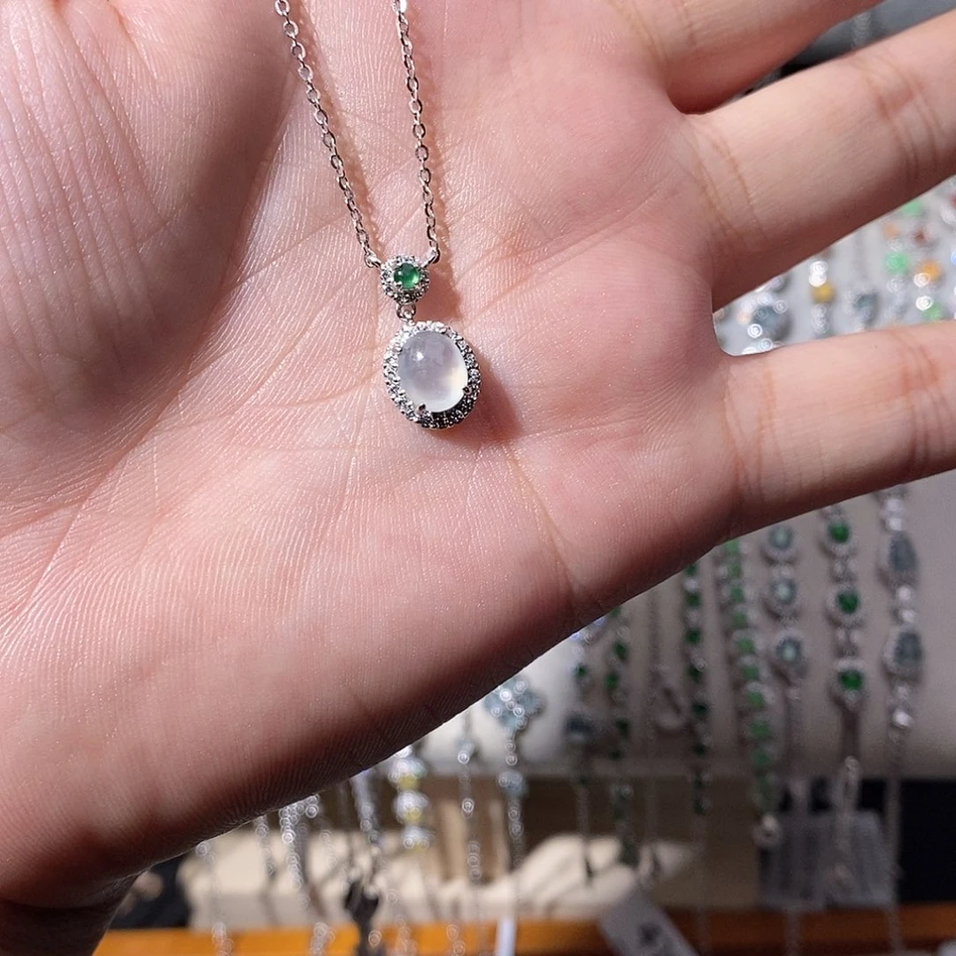 翡翠银S925镶嵌颈饰