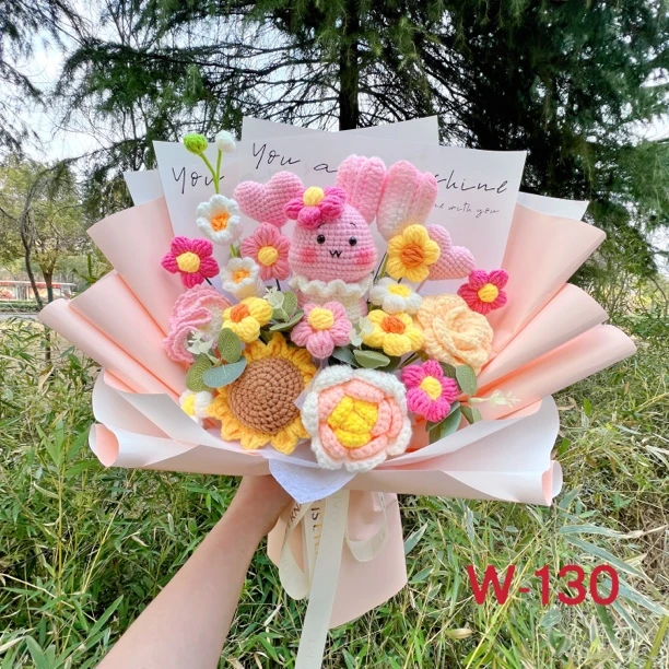 吉祥物新年仪式感生日礼物十二生肖纯手工毛线花束生孩子送闺蜜