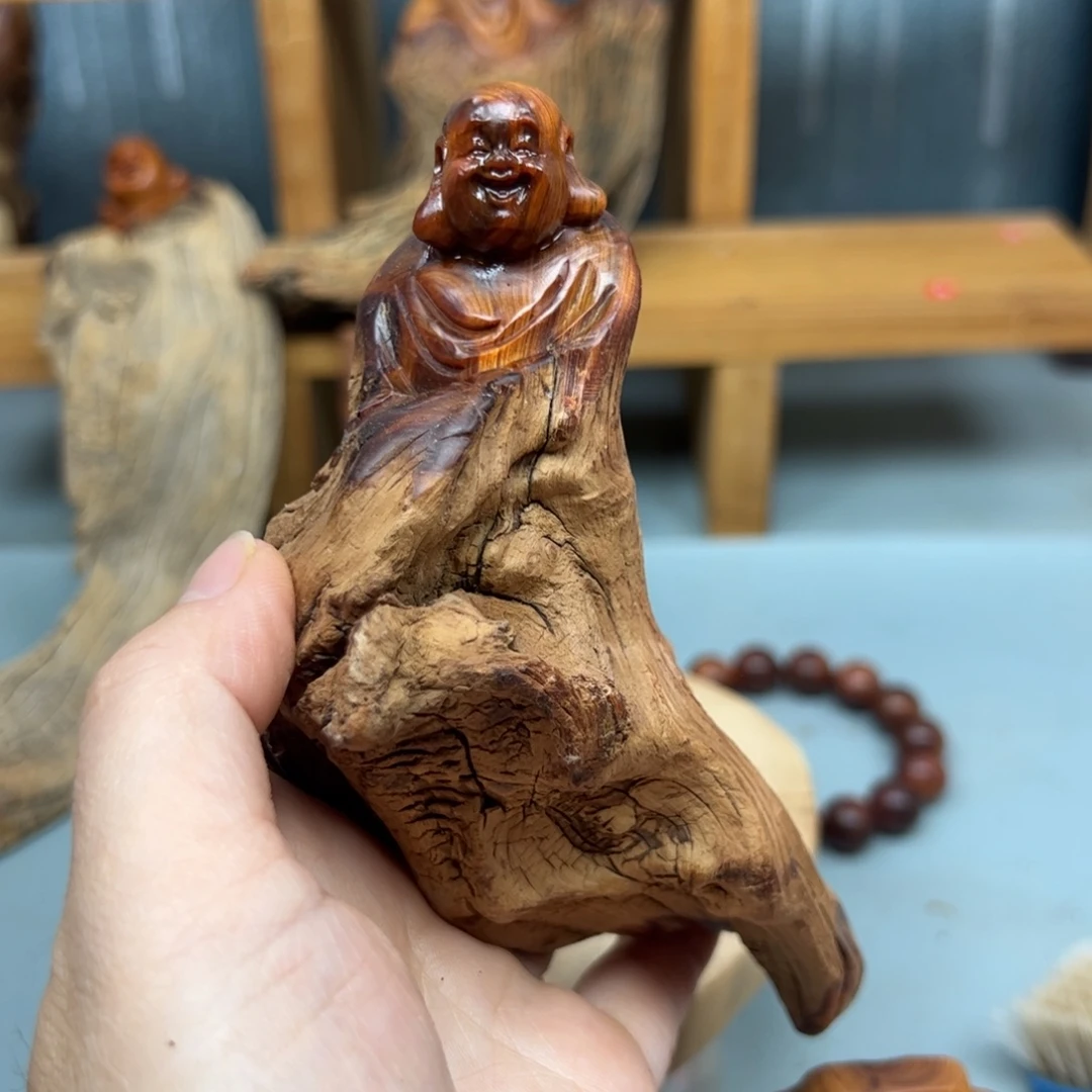 周***木崖柏木摆件手把件