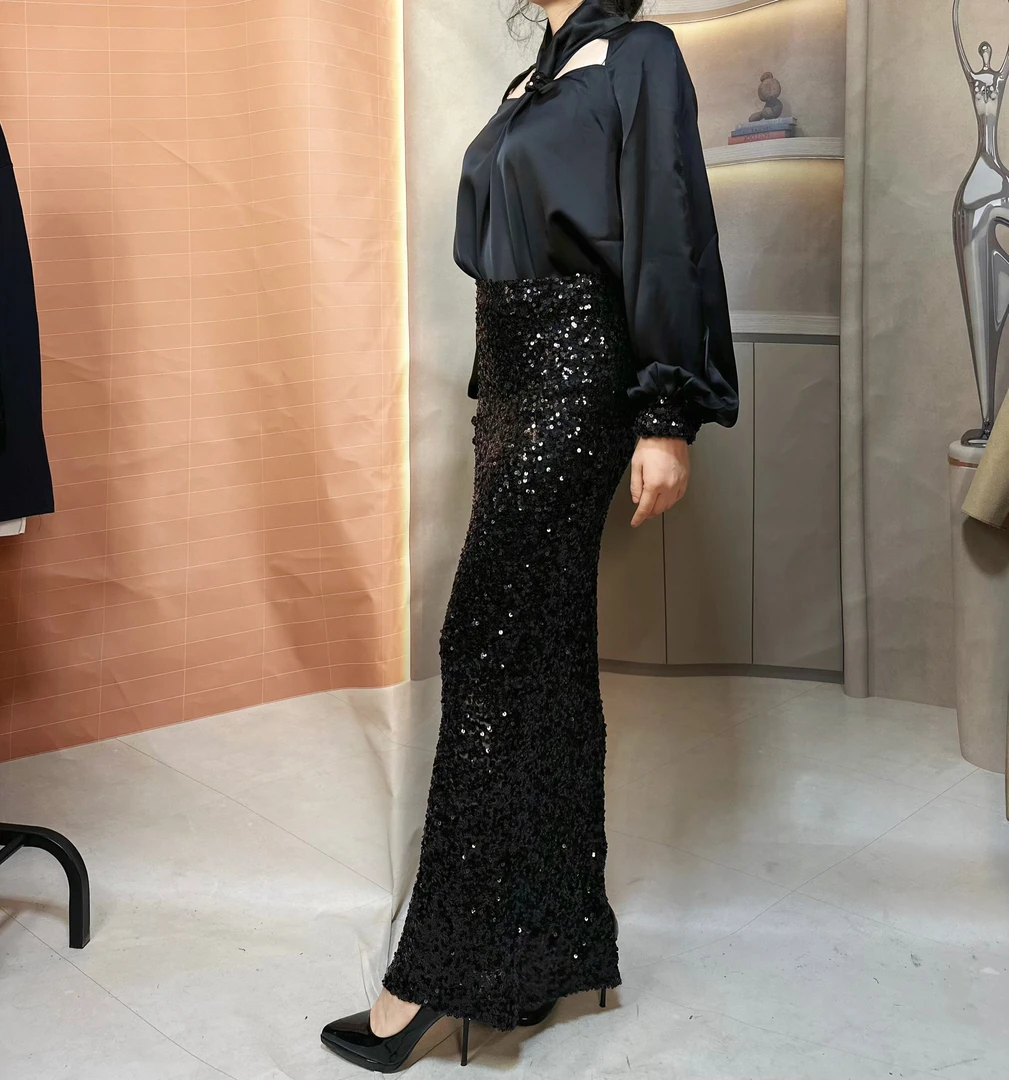 黑色高档套装气质轻奢修身优雅宴会网红洋气