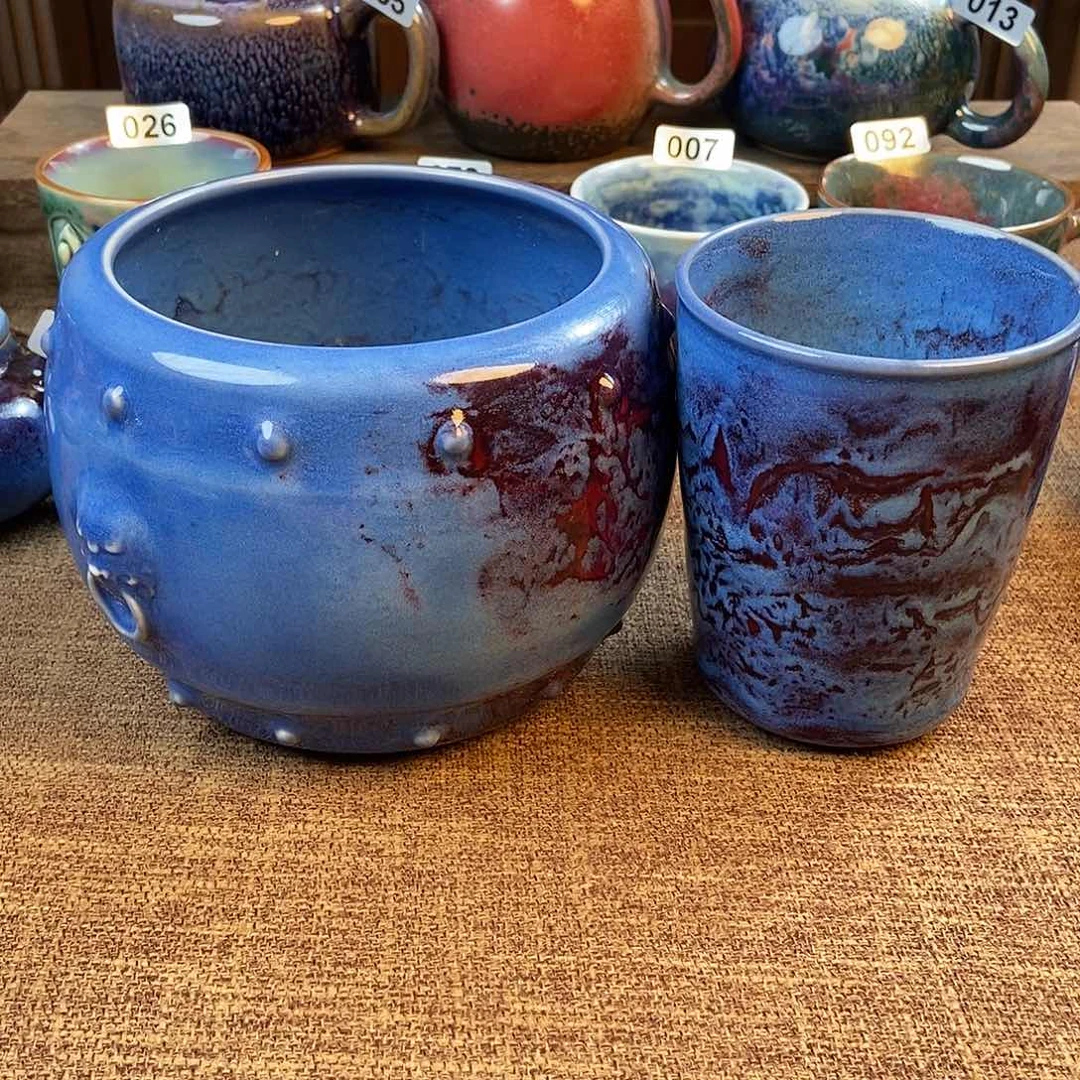 瓷片清*风钧瓷茶壶茶具