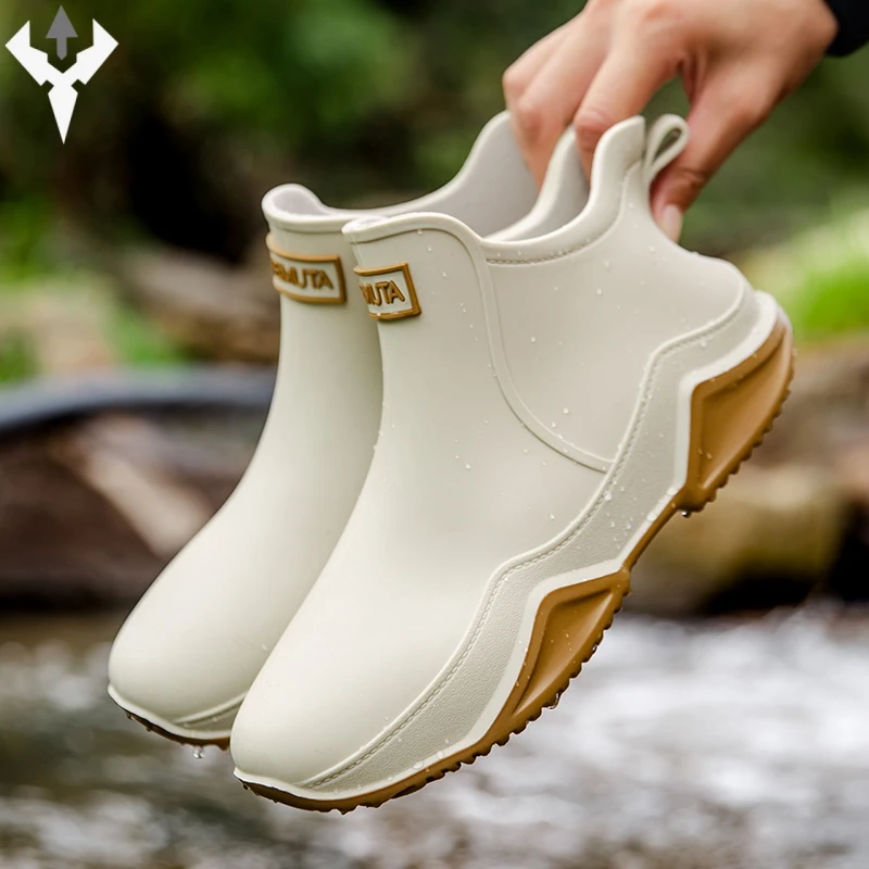 短筒雨鞋男2024夏季新款防水鞋雨靴女款防滑耐磨外卖厨房工作胶鞋