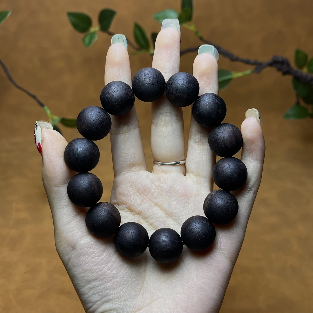 天然小叶降真香手串1.6圆珠单圈爆香级黑油小蜜结满油秒沉水猫推